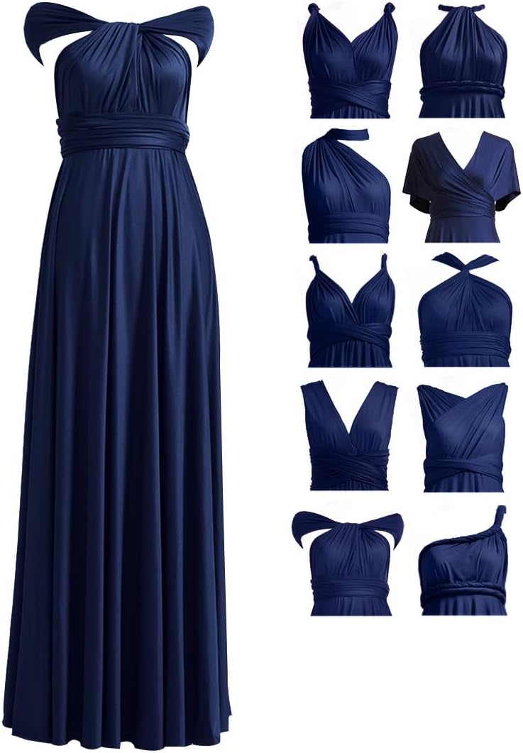 Convertible Infinity Bridesmaid Maxi Dress - Navy Blue