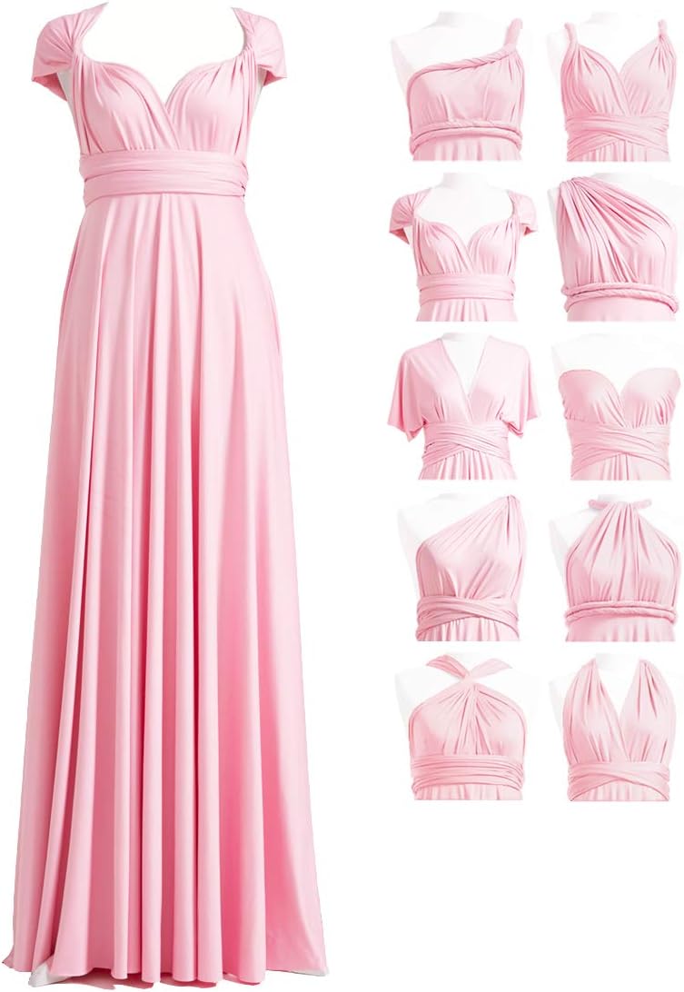 Convertible Infinity Bridesmaid Maxi Dress - Blush Pink