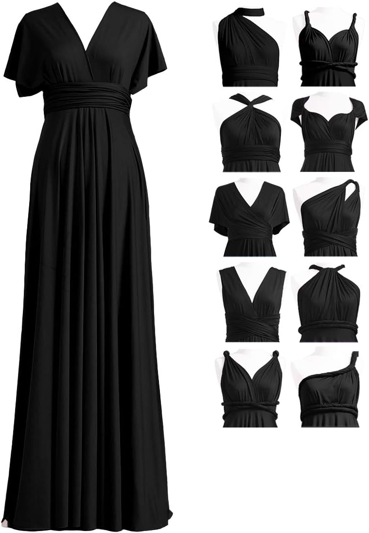 Convertible Infinity Bridesmaid Maxi Dress - Black