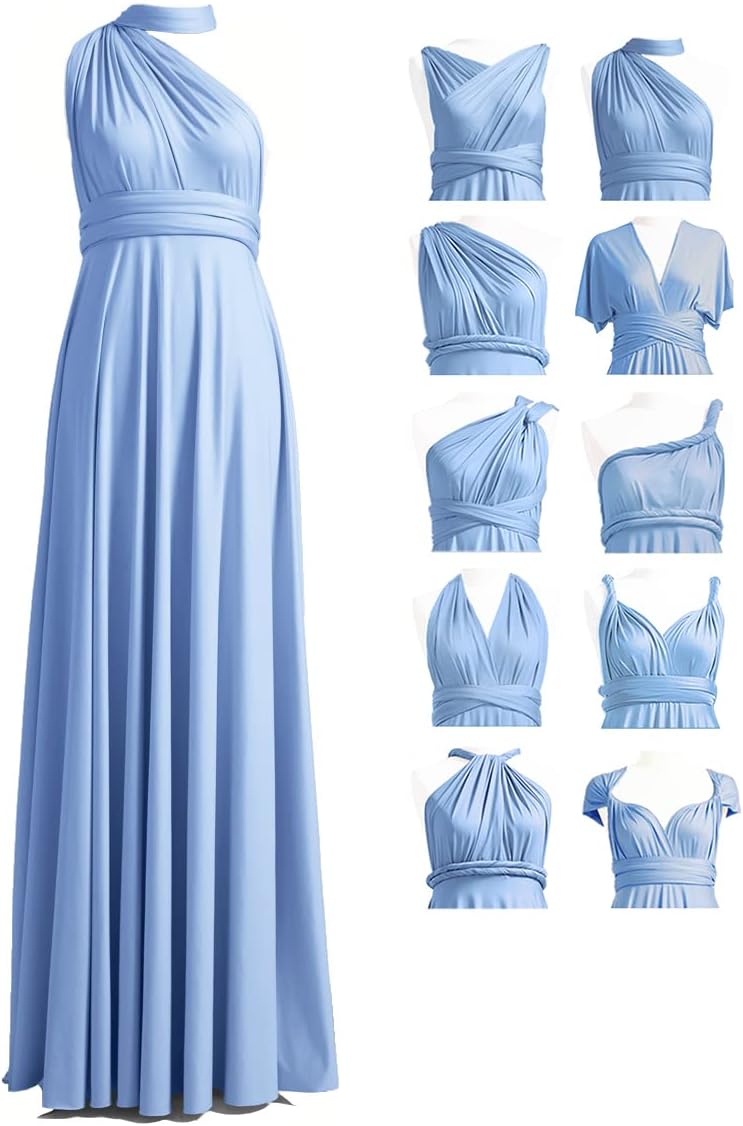 Convertible Infinity Bridesmaid Maxi Dress - Dusty Blue