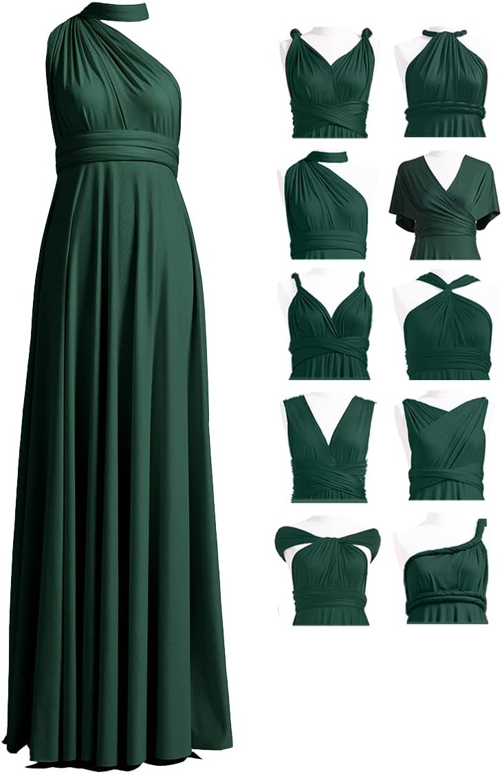 Convertible Infinity Bridesmaid Maxi Dress - Dark Green