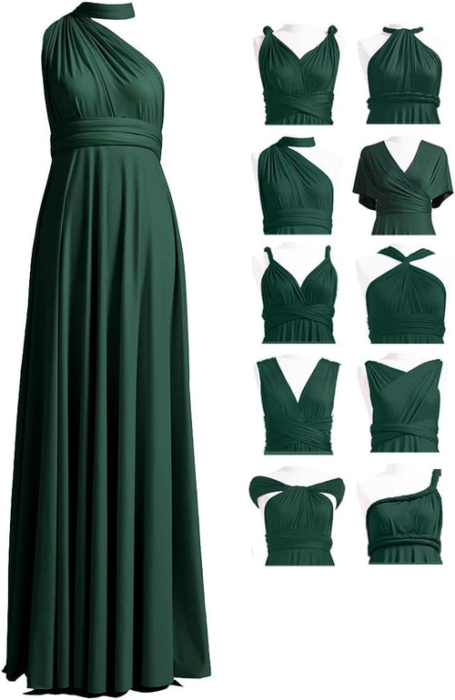 Convertible Infinity Bridesmaid Maxi Dress - Dark Green