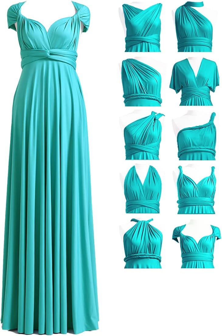 Convertible Infinity Bridesmaid Maxi Dress - Turquoise