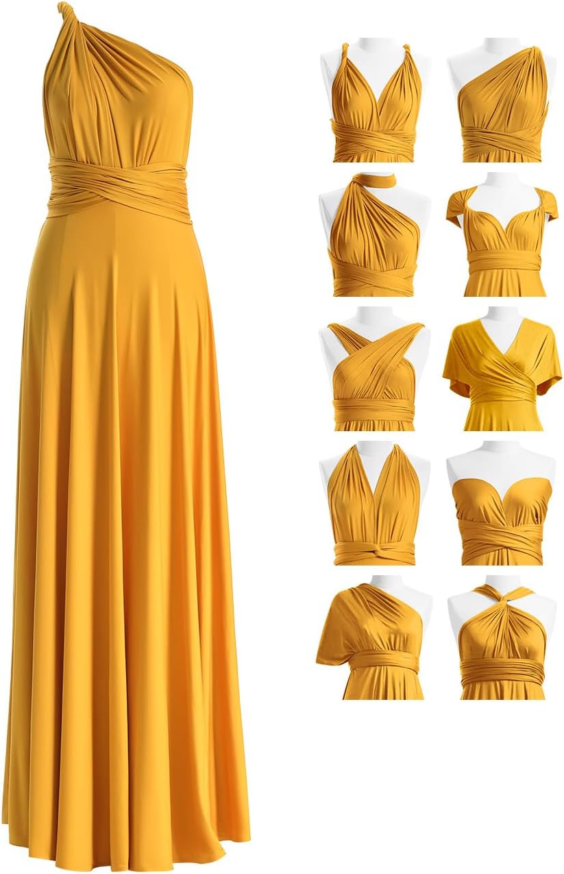 Convertible Infinity Bridesmaid Maxi Dress - Mustard Yellow