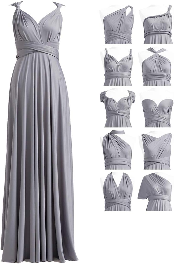 Convertible Infinity Bridesmaid Maxi Dress - Grey