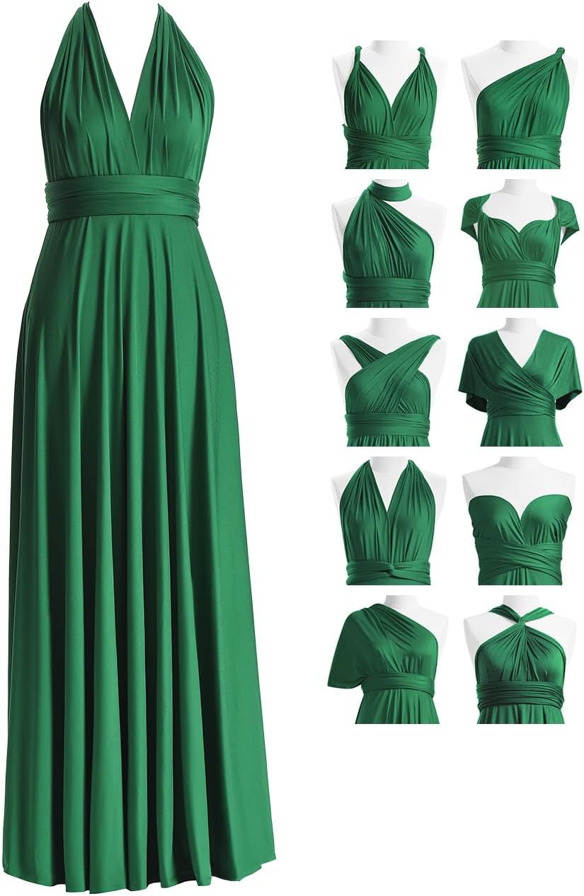 Convertible Infinity Bridesmaid Maxi Dress - Emerald Green