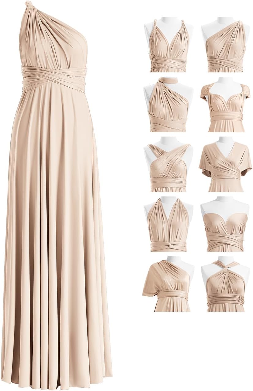 Convertible Infinity Bridesmaid Maxi Dress - Champagne